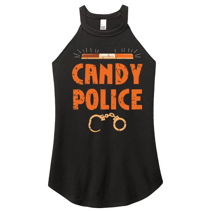 Halloween Costume Candy Police Fun Pumpkin Policeman Uniform Women’s Perfect Tri Rocker Tank