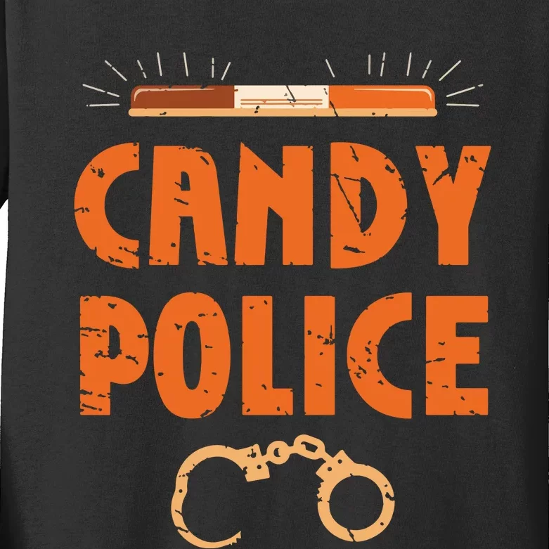 Halloween Costume Candy Police Fun Pumpkin Policeman Uniform Kids Long Sleeve Shirt