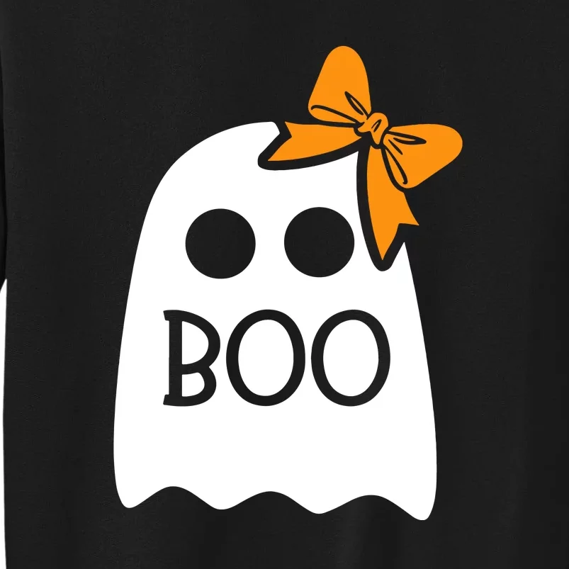 Halloween Costume Cute Ghost Boo With Bow Gift For Girl Tall Sweatshirt