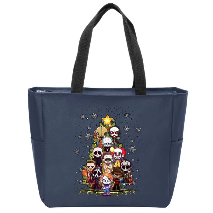 Horror Characters Christmas Tree Zip Tote Bag