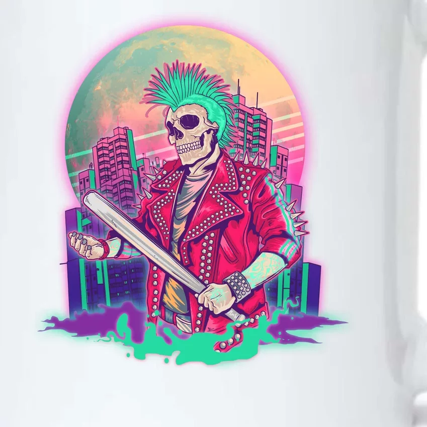 Halloween Cyberpunk City Skeleton Black Color Changing Mug