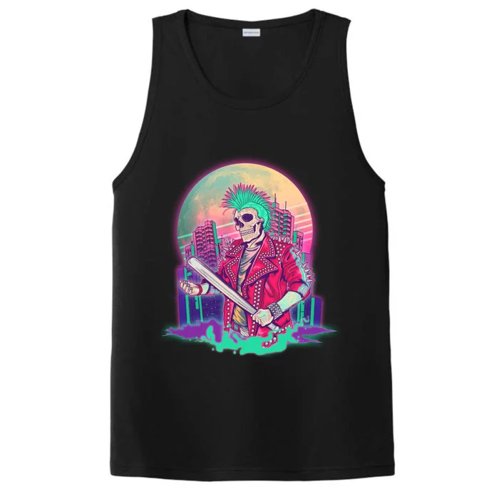 Halloween Cyberpunk City Skeleton Performance Tank