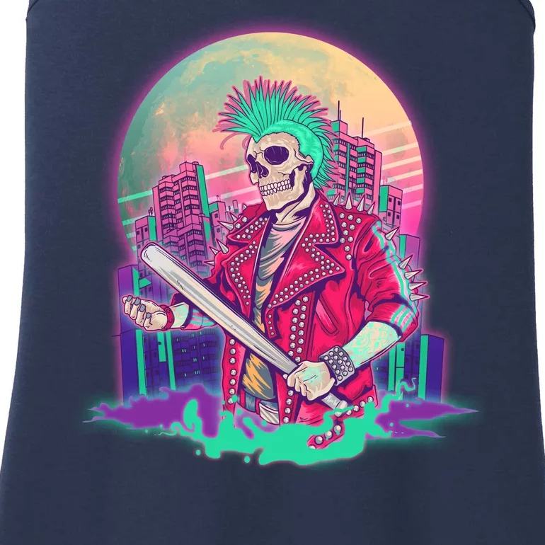 Halloween Cyberpunk City Skeleton Ladies Essential Tank