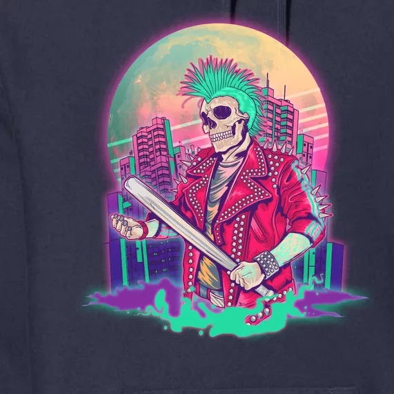 Halloween Cyberpunk City Skeleton Premium Hoodie