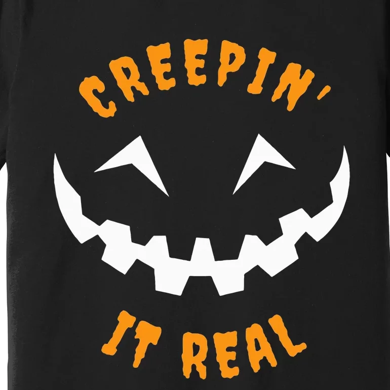 Halloween Costume Creepin’ it Real Pumpkin Funny Graphic Premium T-Shirt