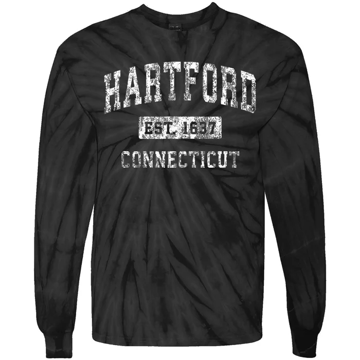 Hartford Connecticut Ct Vintage Established Tie-Dye Long Sleeve Shirt