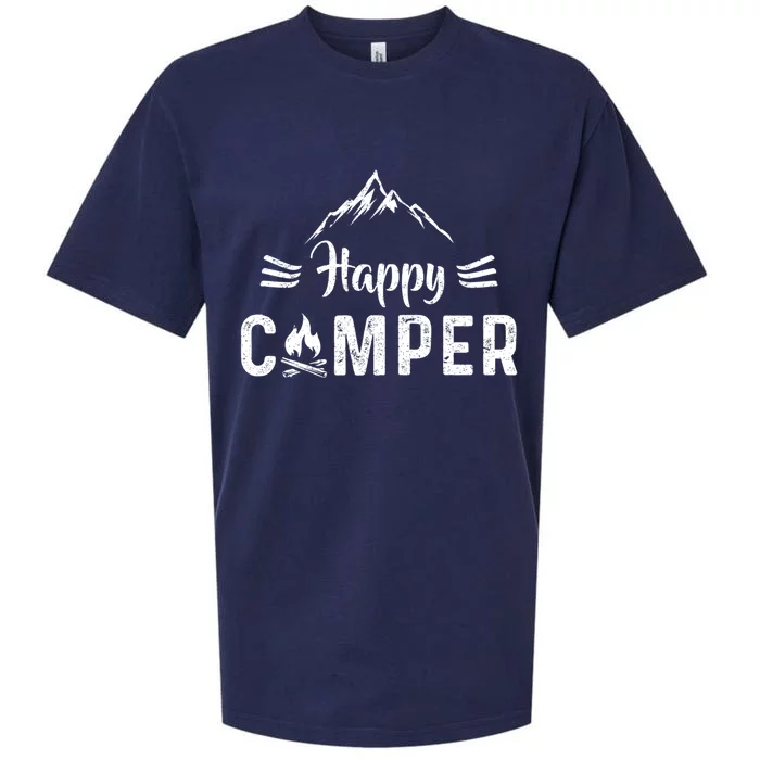 Happy Camper Cool Gift For Camping Lovers Cool Gift Sueded Cloud Jersey T-Shirt