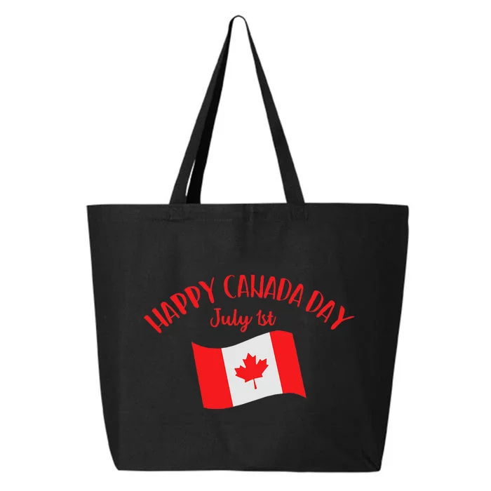 Happy Canada Day Funny Canadian Flag Maple Patriotic 25L Jumbo Tote