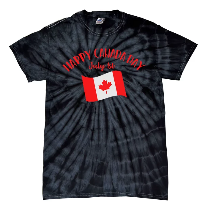 Happy Canada Day Funny Canadian Flag Maple Patriotic Tie-Dye T-Shirt