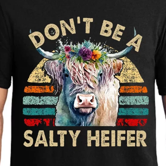 Highland Cow Dont Be Salty Heifer Pajama Set