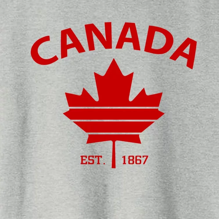 Happy Canada Day Funny Maple Leaf Canadian Flag Gift Women's Crop Top Tee