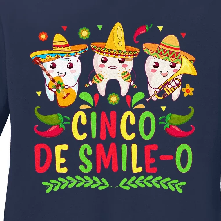 Happy Cinco De Mayo Dental Squad Dental Assistant Ladies Long Sleeve Shirt