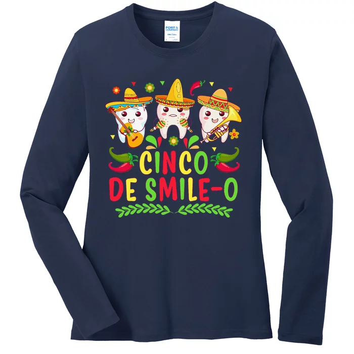 Happy Cinco De Mayo Dental Squad Dental Assistant Ladies Long Sleeve Shirt