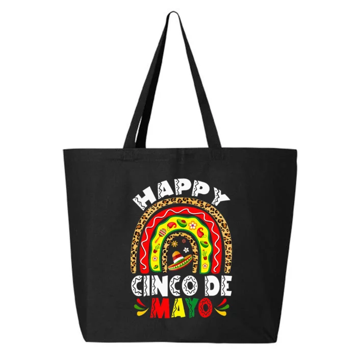 Happy Cinco De Mayo Rainbow Mexican Fiesta 25L Jumbo Tote