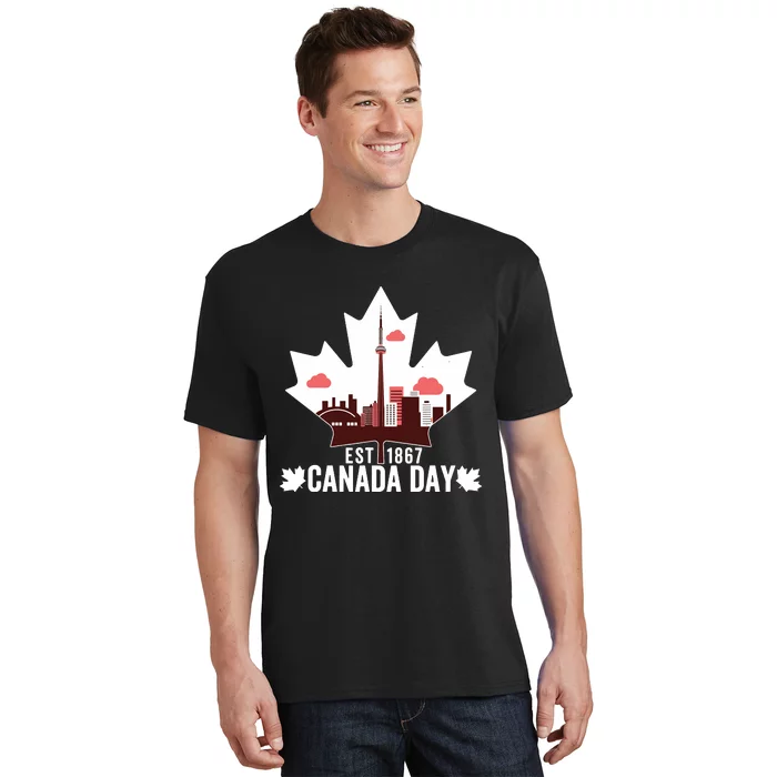 Happy Canada Day Vintage Canadian Flag Maple Patriotic T-Shirt