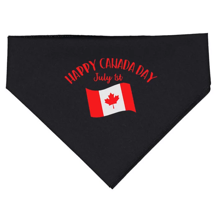 Happy Canada Day Funny Canadian Flag Maple Patriotic USA-Made Doggie Bandana