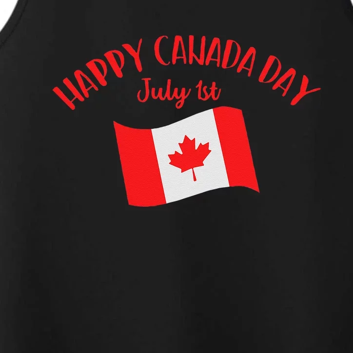 Happy Canada Day Funny Canadian Flag Maple Patriotic Performance Tank