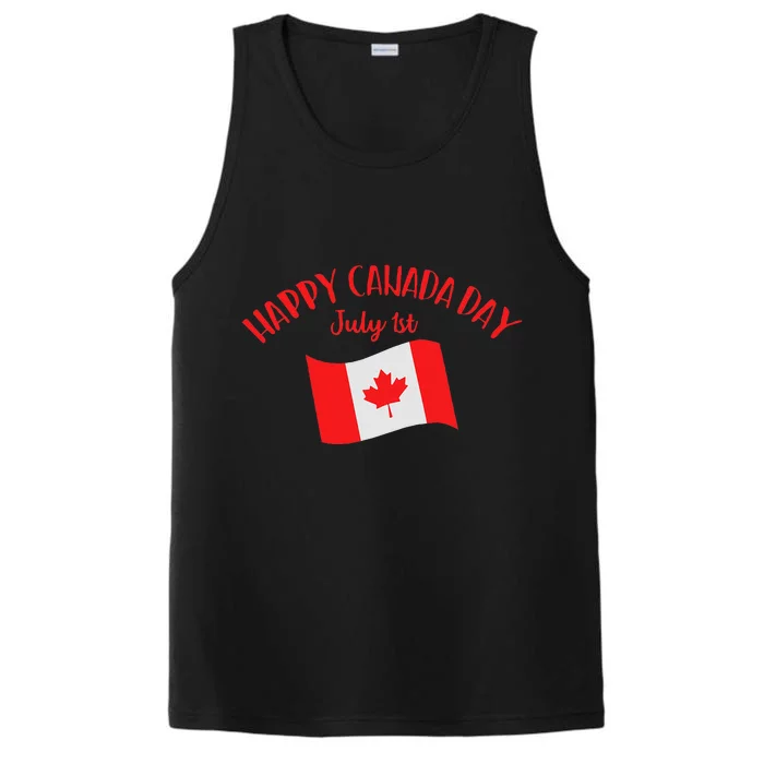 Happy Canada Day Funny Canadian Flag Maple Patriotic Performance Tank