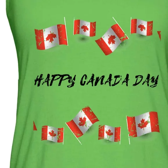 Happy Canada Day Country Freedom Canada Flag Funny Canadian Gift Ladies Essential Flowy Tank