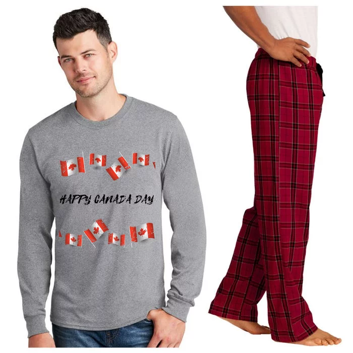 Happy Canada Day Country Freedom Canada Flag Funny Canadian Gift Long Sleeve Pajama Set