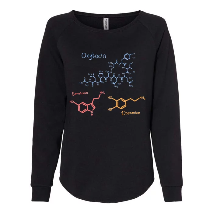 Happiness Chemicals Dopamine Oxytocin Serotonin Womens California Wash Sweatshirt