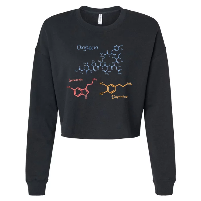 Happiness Chemicals Dopamine Oxytocin Serotonin Cropped Pullover Crew