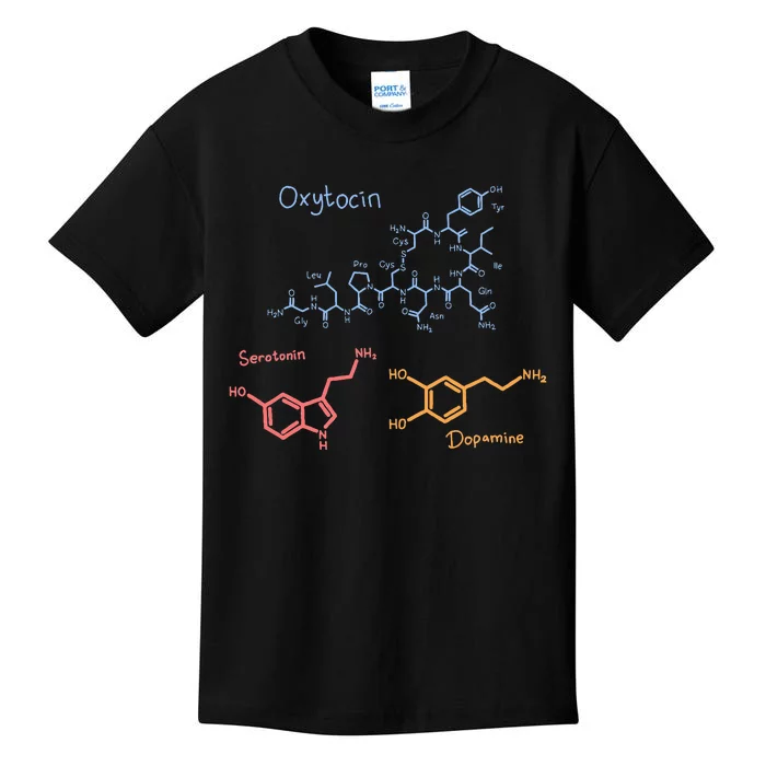 Happiness Chemicals Dopamine Oxytocin Serotonin Kids T-Shirt