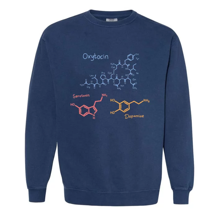 Happiness Chemicals Dopamine Oxytocin Serotonin Garment-Dyed Sweatshirt