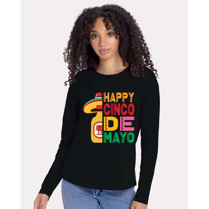 Happy Cinco De Mayo Celebration Graphic Womens Cotton Relaxed Long Sleeve T-Shirt