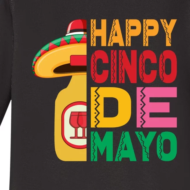 Happy Cinco De Mayo Celebration Graphic Baby Long Sleeve Bodysuit