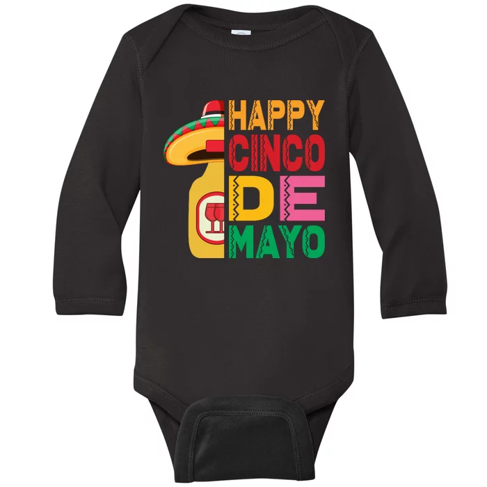 Happy Cinco De Mayo Celebration Graphic Baby Long Sleeve Bodysuit