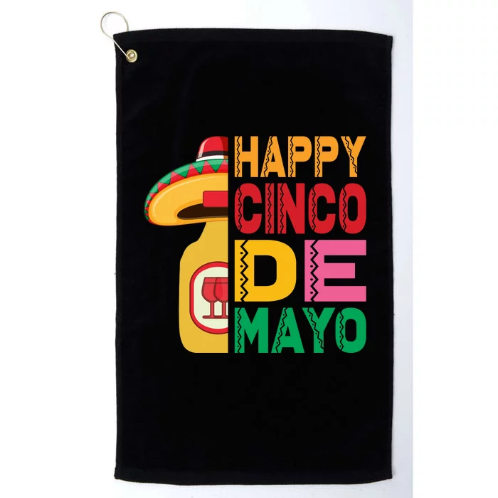 Happy Cinco De Mayo Celebration Graphic Platinum Collection Golf Towel