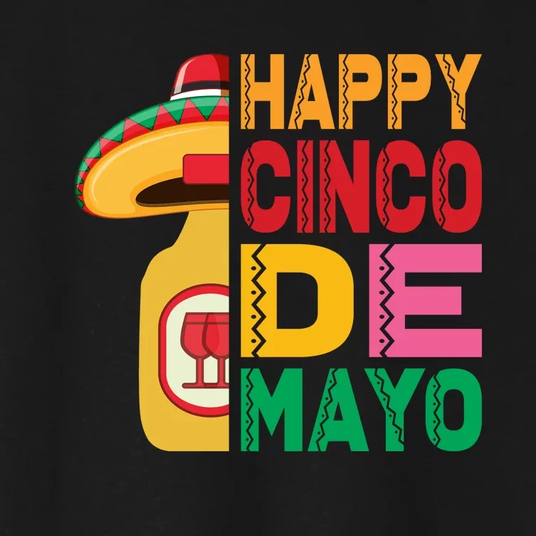 Happy Cinco De Mayo Celebration Graphic Women's Crop Top Tee