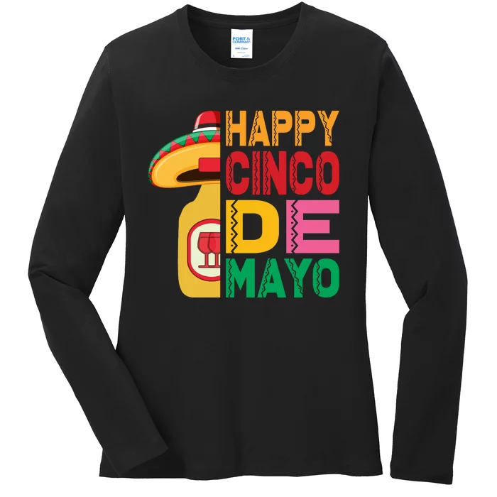 Happy Cinco De Mayo Celebration Graphic Ladies Long Sleeve Shirt