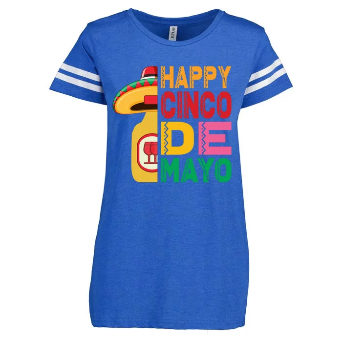 Happy Cinco De Mayo Celebration Graphic Enza Ladies Jersey Football T-Shirt