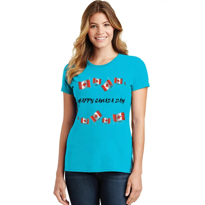 Happy Canada Day Country Freedom Canada Flag Funny Canadian Gift Women's T-Shirt