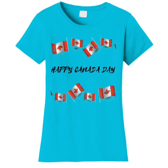 Happy Canada Day Country Freedom Canada Flag Funny Canadian Gift Women's T-Shirt