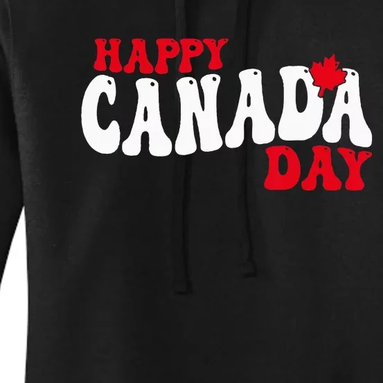 Happy Canada Day Maple Canadian Canada Pride Flag Patriotic Women's Pullover Hoodie