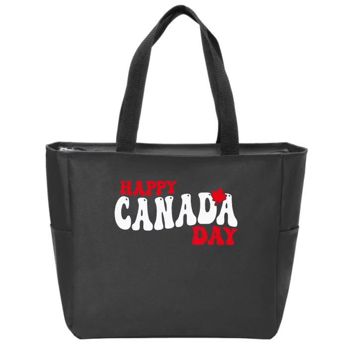 Happy Canada Day Maple Canadian Canada Pride Flag Patriotic Zip Tote Bag