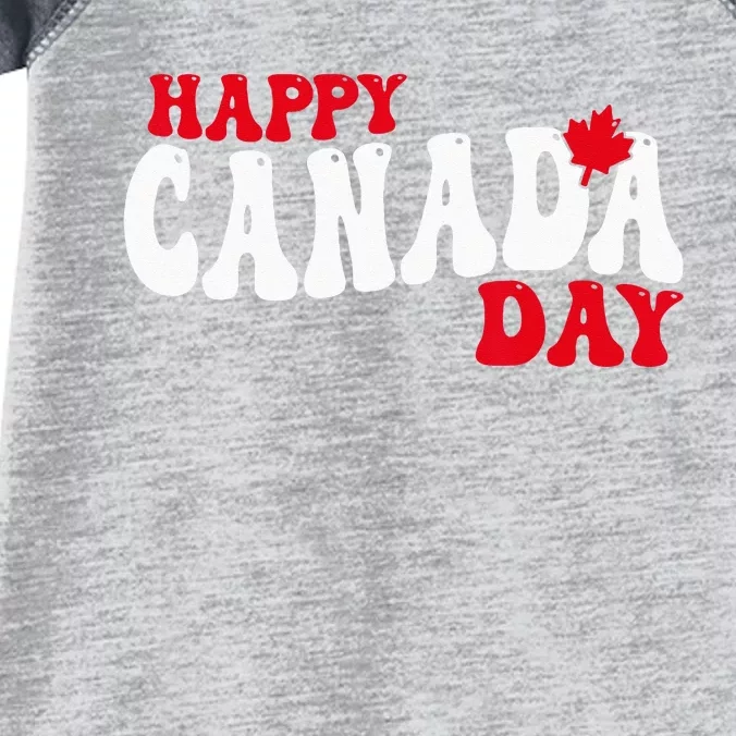 Happy Canada Day Maple Canadian Canada Pride Flag Patriotic Infant Baby Jersey Bodysuit