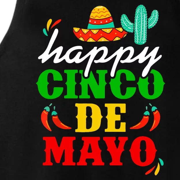 Happy Cinco De Mayo Celebration Ladies Tri-Blend Wicking Tank