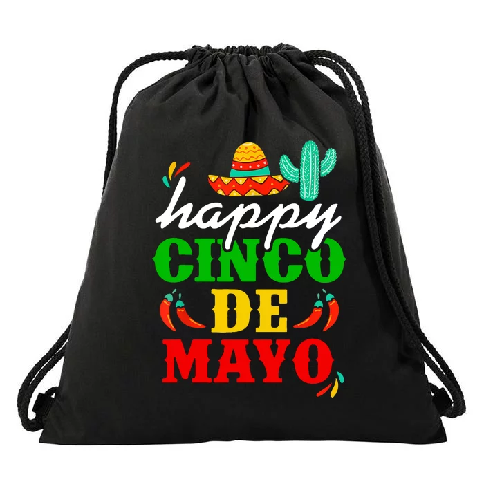 Happy Cinco De Mayo Celebration Drawstring Bag