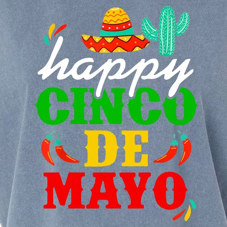 Happy Cinco De Mayo Celebration Garment-Dyed Women's Muscle Tee