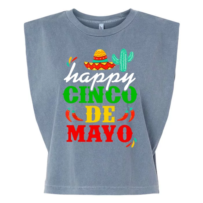 Happy Cinco De Mayo Celebration Garment-Dyed Women's Muscle Tee