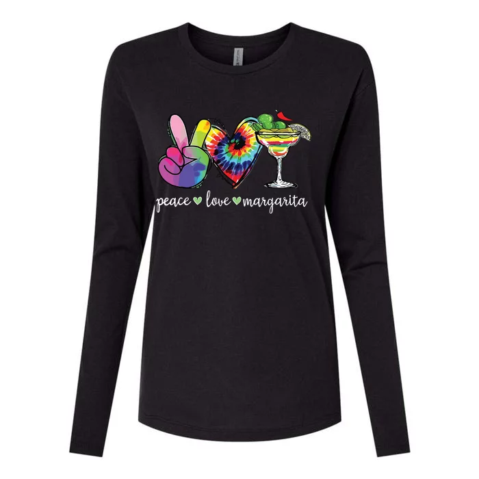 Happy Cinco De Mayo Peace Love Margarita Tie Dye Mexican Womens Cotton Relaxed Long Sleeve T-Shirt