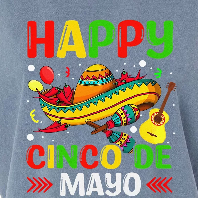 Happy Cinco De Mayo for Mexican Fiesta 5 De Mayo Garment-Dyed Women's Muscle Tee