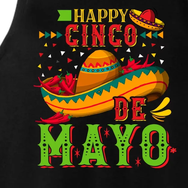 Happy Cinco De Mayo Ladies Tri-Blend Wicking Tank