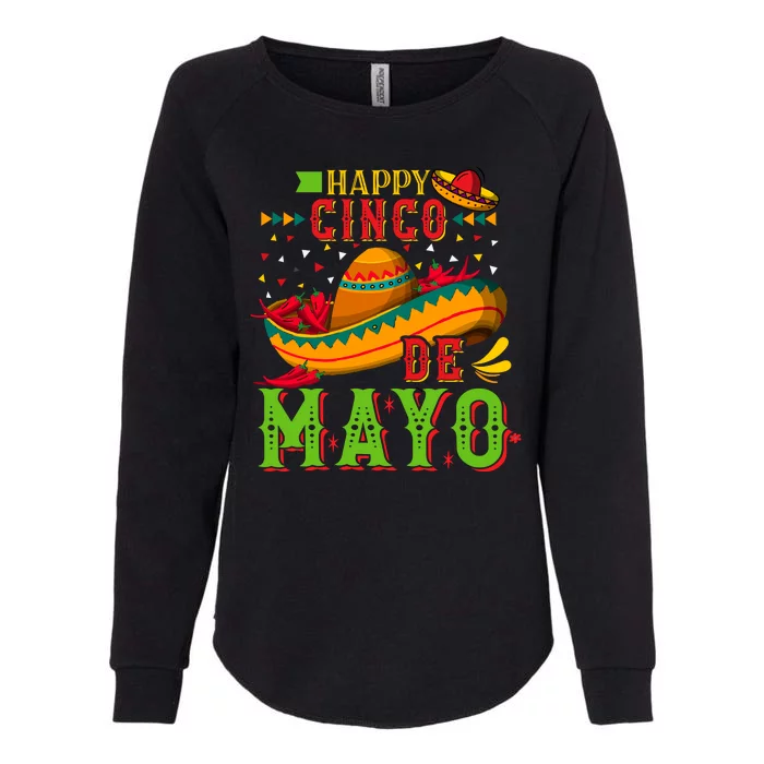 Happy Cinco De Mayo Womens California Wash Sweatshirt