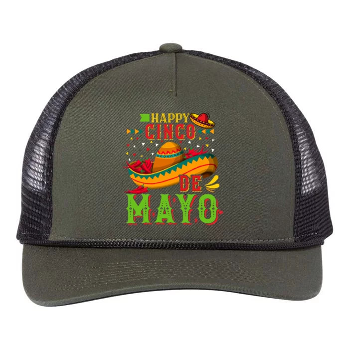 Happy Cinco De Mayo Retro Rope Trucker Hat Cap