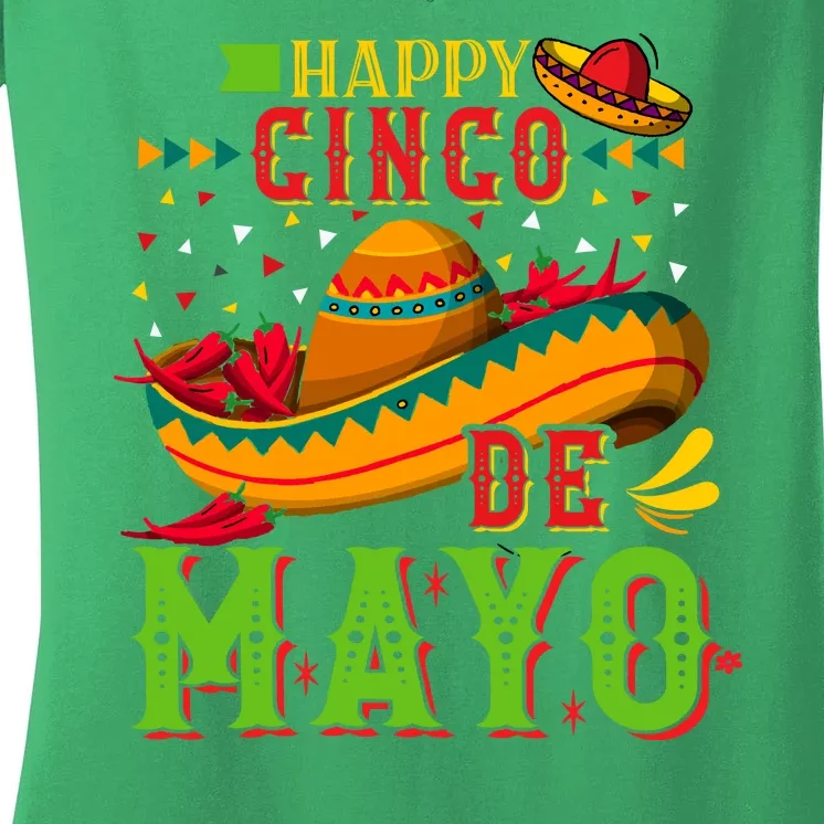 Happy Cinco De Mayo Women's V-Neck T-Shirt